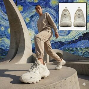 Nike TC 7900 Sail Black Sea Glass Womens 8 Chunky Sneakers DD9682-100